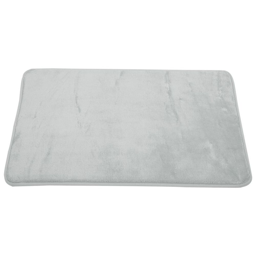 Solid Color Pattern Bathroom Rugs, Polyester Bath Mat Gray - Picture 5 of 6